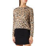 Leopard-mönstrade Beige Pullovers i Storlek XS för Damer 