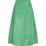 Knälånga Gröna Midikjolar i Storlek XS i Mocka för Damer 