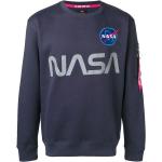Blåa Sweatshirts från Alpha Industries Inc. NASA på rea i Storlek XL i Bomullsblandning för Herrar 