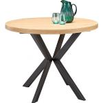 Svarta Runda matbord från Skånska Möbelhuset förlängningsbara med diameter 100cm i Ek 