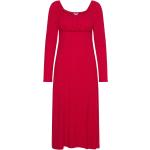 Knälånga Röda Knälånga klänningar från Bubbleroom i Storlek XS med Fyrkantsringning för Damer 