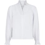 Vita Långärmade blusar med volang från Neo Noir med V-ringning för Damer 