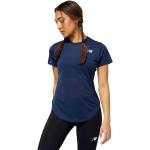 Blåa Kortärmade Tränings t-shirts från New Balance på rea i Storlek XL för Damer 