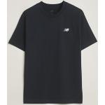 Svarta Kortärmade Kortärmade T-shirts från New Balance i Storlek M med Rund ringning i Bomull för Herrar 