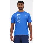 Blåa Tränings t-shirts från New Balance Athletics i Storlek XL för Herrar 