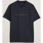 Svarta Kortärmade Kortärmade T-shirts från New Balance i Storlek S med Rund ringning i Bomull för Herrar 