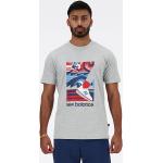 Gråa Kortärmade Tränings t-shirts från New Balance på rea i Storlek L för Herrar 