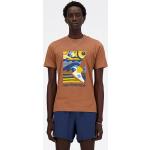 Bruna Kortärmade Tränings t-shirts från New Balance på rea i Storlek L för Herrar 