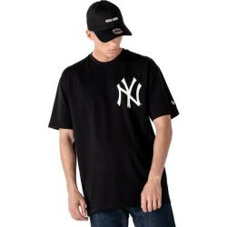 New Era Mlb Big Logo Oversized Tee New York Yankees Fanshop baseball Black Svart