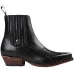 Rockiga Svarta Ankle-boots från New Rock i storlek 36 med Dragkedja med spetsig tå i Läder för Damer 