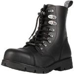 Rockiga Svarta Ankle-boots från New Rock i storlek 36 med Blockklack med Dragkedja med rundad tå i Mjukt läder för Damer 