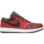 Röda Skinnsneakers från Nike Air Jordan 1 på rea med Snörning med rundad tå i Läder för Herrar 