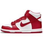 Röda Höga sneakers från Nike Dunk High på rea med Snörning i Läder för Damer 