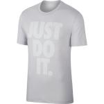 Gråa Kortärmade Tränings t-shirts från Nike på rea i Storlek M i Bomull för Herrar 