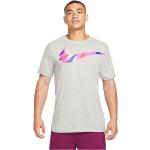 Gråa Kortärmade Tränings t-shirts från Nike Dri-Fit på rea i Storlek S i Jerseytyg för Herrar 