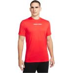 Röda Kortärmade Kortärmade T-shirts från Nike Pro på rea i Storlek L i Jerseytyg för Herrar 