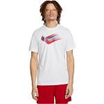 Vita Kortärmade Tränings t-shirts från Nike Swoosh på rea i Storlek M i Bomull för Herrar 
