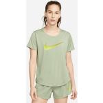 Gröna Kortärmade Löpartröjor från Nike Swoosh på rea i Storlek XS i Material som andas i Polyester för Damer 