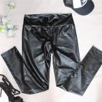 Casual Svarta Mönstrade leggings i Storlek 3 XL i Konstläder för Damer 