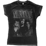 Nirvana Faded Faces dam t-shirt svart, normal, Sch