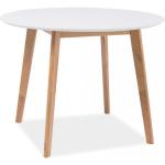 Vita Runda matbord från Skånska Möbelhuset med diameter 100cm i Ek 