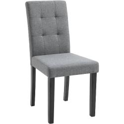 Nova – grå vadderad stol med svarta ben