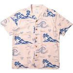 Casual Sommar Hållbara Ekologiska Beige Kortärmade Hawaiiskjortor i Bomull för Herrar 