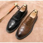 Formella Mörkbruna Ankle-boots med spetsig tå i Läder för Herrar 