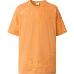 Ekologiska Orange Kortärmade Kortärmade T-shirts med broderi från Burberry för Herrar 