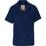 Mörkblåa Kortärmade Kortärmade skjortor från OAS i Storlek M i Frotté för Herrar 