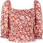 Blommiga Röda Trekvartsärmade Blommiga blusar från Ralph Lauren Lauren med Fyrkantsringning för Damer 