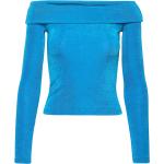 Blåa Långärmade Långärmade blusar från Gina Tricot i Storlek XS med Off the shoulder-ringning för Damer 