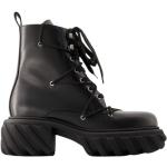 Svarta Ankle-boots från Off-White på rea med Snörning med rundad tå i Kalvskinn för Damer 