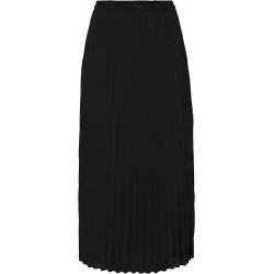Onlalma Life Poly Plisse Skirt Solid Knälång Kjol Black ONLY