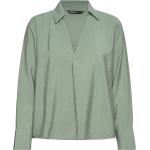 Gröna Långärmade Långärmade blusar från ONLY i Storlek XS med V-ringning för Damer 