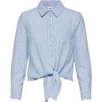 Randiga Blåa Långärmade Långärmade skjortor från ONLY i Storlek XS 