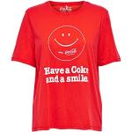 Röda Coca Cola T-shirts med tryck från ONLY i Storlek XS för Damer 