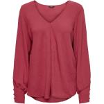 Höst Röda Långärmade Långärmade blusar från ONLY på rea med V-ringning i Polyester för Damer 