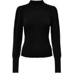 Sexiga Svarta Stickade tröjor med puffärm från ONLY i Storlek L med Hög ringning för Damer 