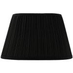 Oval plisserad lampskärm i svart - 45 cm