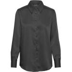 Svarta Långärmade Långärmade skjortor från Gina Tricot i Storlek XS i Satin 