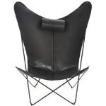 Ox Denmarq - Ks Chair, Black Steel Frame, Leather: Black - Svart - Svart - Fåtöljer - Läder/metall
