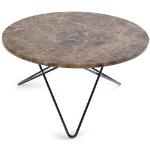 Ox Denmarq - O Table, Black Steel Frame, Top: Brown Marble - Brun - Brun - Soffbord - Metall/sten