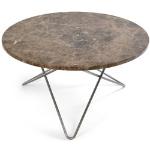 Ox Denmarq - O Table, Stainless Steel Frame, Top: Brown Marble - Brun - Brun - Soffbord - Metall/sten