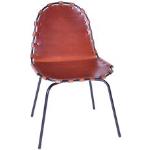 Ox Denmarq - Stretch Chair, Black Steel Frame, Leather: Cognac - Brun - Brun - Matstolar - Läder/metall
