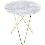 Ox Denmarq - Tall Mini O Table, Brass Frame, Top: White Marble - Svart - Svart - Sidobord - Metall/sten
