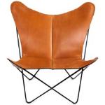 Ox Denmarq - Trifolium Chair Black Steel Frame Leather Hazelnut - Brun - Brun - Fåtöljer - Läder/metall