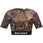 Bruna Kortärmade Kortärmade blusar med paljetter från Palm Angels på rea i Storlek XS för Damer 