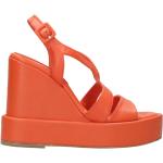 Sommar Orange Sandaletter med kilklack från Paloma Barceló med Kilklack med rundad tå i Läder för Damer 