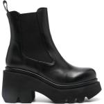 Svarta Ankle-boots från Paloma Barceló på rea med Blockklack med rundad tå i Läder för Damer 